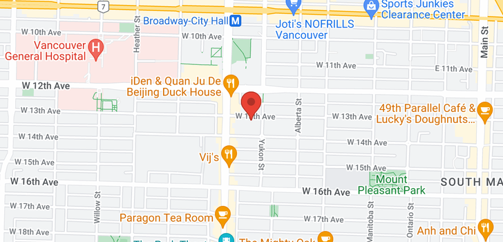 map of 426 W 13TH AVENUE
